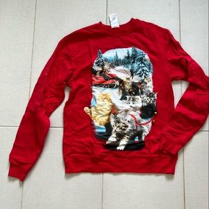 Cat’s Sledding Christmas Sweater